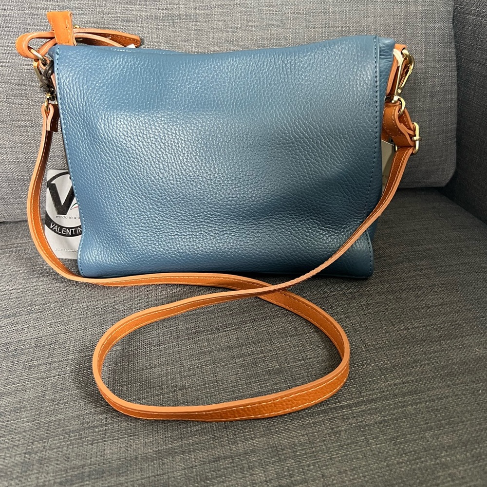 NWT VALENTINA CROSSBODY SHOULDER BAG ITALIAN LEATHER - Picture 7 of 8
